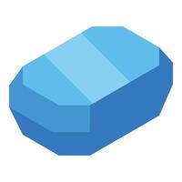 Blue gemstone shining with light reflecting on facets vector
