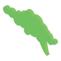 Green smoke cloud is stretching and pointing down isometric icon vector