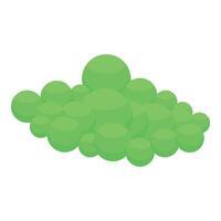 Green spheres forming a big round shape on white background vector