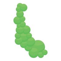 Green spheres forming abstract shape representing bacteria cells or chemical reaction vector