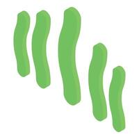 Green wavy vertical shapes forming ascending pattern vector