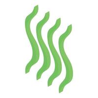 Green wavy stinking steam is rising up, isolated on white background vector