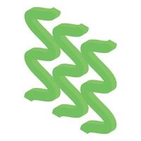 Green waves forming abstract isometric pattern vector