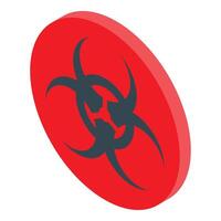 Red round biohazard warning sign showing toxic symbol vector