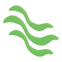 Green wavy shape forming abstract flowing design vector