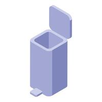 Empty recycle bin isometric object being open vector