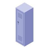 Metal locker standing closed with lock showing minimalist design vector
