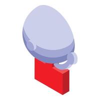 Satellite dish pointing to the sky on red base isometric icon vector