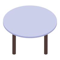 Round table standing on two legs isometric icon vector