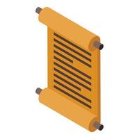 Ancient scroll containing important information isometric view vector