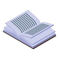 Open book showing text lines for reading and learning vector