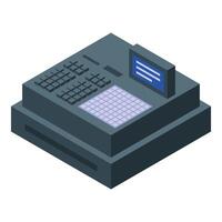 Electronic cash register showing total amount displaying modern pos terminal vector