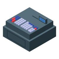 Electronic cash register showing digital display is calculating purchase vector