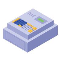 Electric meter showing energy consumption data isometric icon vector