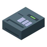 Isometric cash register showing total amount vector