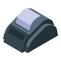 Modern pos terminal printing paper receipt isometric view vector
