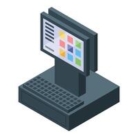 Modern pos terminal showing point of sale system vector