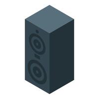 Big audio speaker playing loud music isometric view vector