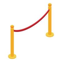 Red rope barrier separating access to important event vector