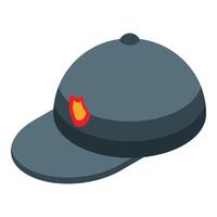 Military officer cap with red and yellow badge is depicting army symbol vector