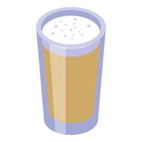 Glass of beer with foam isometric icon vector