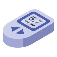 Glucose meter showing blood sugar level icon isometric style vector