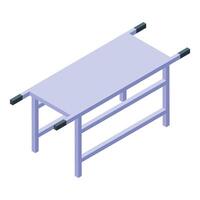 Medical stretcher standing on the floor is ready for emergency vector