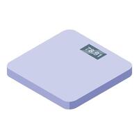 Digital bathroom scale displaying weight in kilograms vector