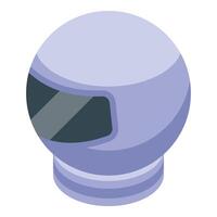 Space helmet showing glass visor for astronaut protection in isometric view vector