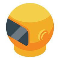 Yellow astronaut helmet providing breathable atmosphere for space exploration vector