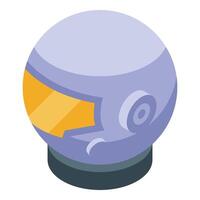 Astronaut helmet isometric icon representing space exploration and cosmic travel vector