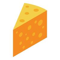 Triangular piece of cheese with holes isometric icon vector