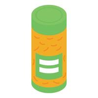 Green metal tin can packaging showing an empty label vector