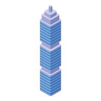 Modern skyscraper reaching for the sky in isometric view vector