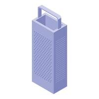 Metal grater with handle for cheese grating isometric view vector