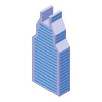 Modern business center skyscraper standing tall isometric icon vector