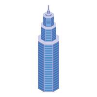 Modern office building reaching for the sky with isometric design vector