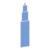 Modern skyscraper building soaring high into the urban skyline vector