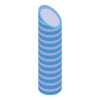 Modern round striped skyscraper reaching for the sky vector