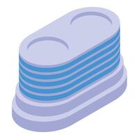 Modern office building with two pools on top isometric icon vector