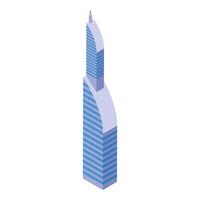 Modern skyscraper building reaching for the sky in isometric view vector