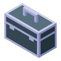 Isometric toolbox icon, professional tool storage box vector