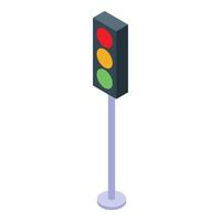 Traffic light showing green light isometric view vector