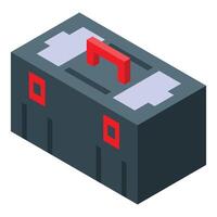 Toolbox holding building tools for repairing isometric icon vector