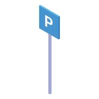 Blue parking sign standing isolated on white background vector