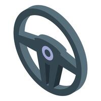 Modern car steering wheel controlling direction isometric view vector