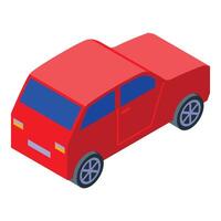 Red car standing still isometric view vector