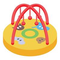 Roundabout with handles is standing on playground representing childhood vector