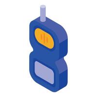 Blue walkie talkie with antenna extended for communication vector