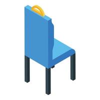 Blue chair with yellow handle isometric view vector